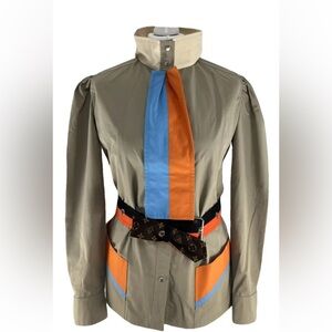 Louis Vuitton rare button tab detail blouse